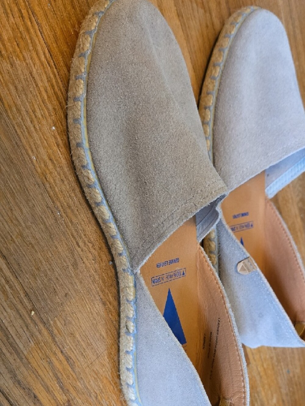 VERBENAS Suede Espadrille Slip-Ons in Light Gray Size 8.5 - Picture 8 of 9